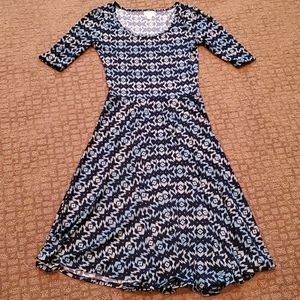 Blue patterned dress
